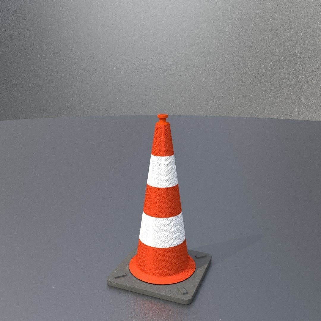 Traffic Cone 750 mm Low-poly 3D model_13