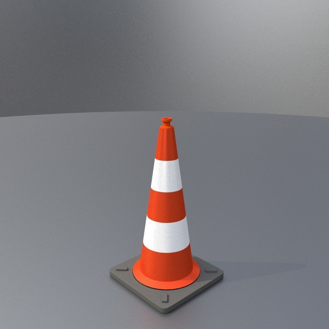 Traffic Cone 750 mm Low-poly 3D model_14