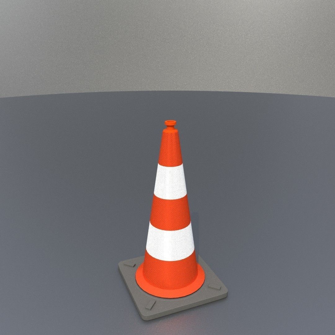 Traffic Cone 750 mm Low-poly 3D model_27
