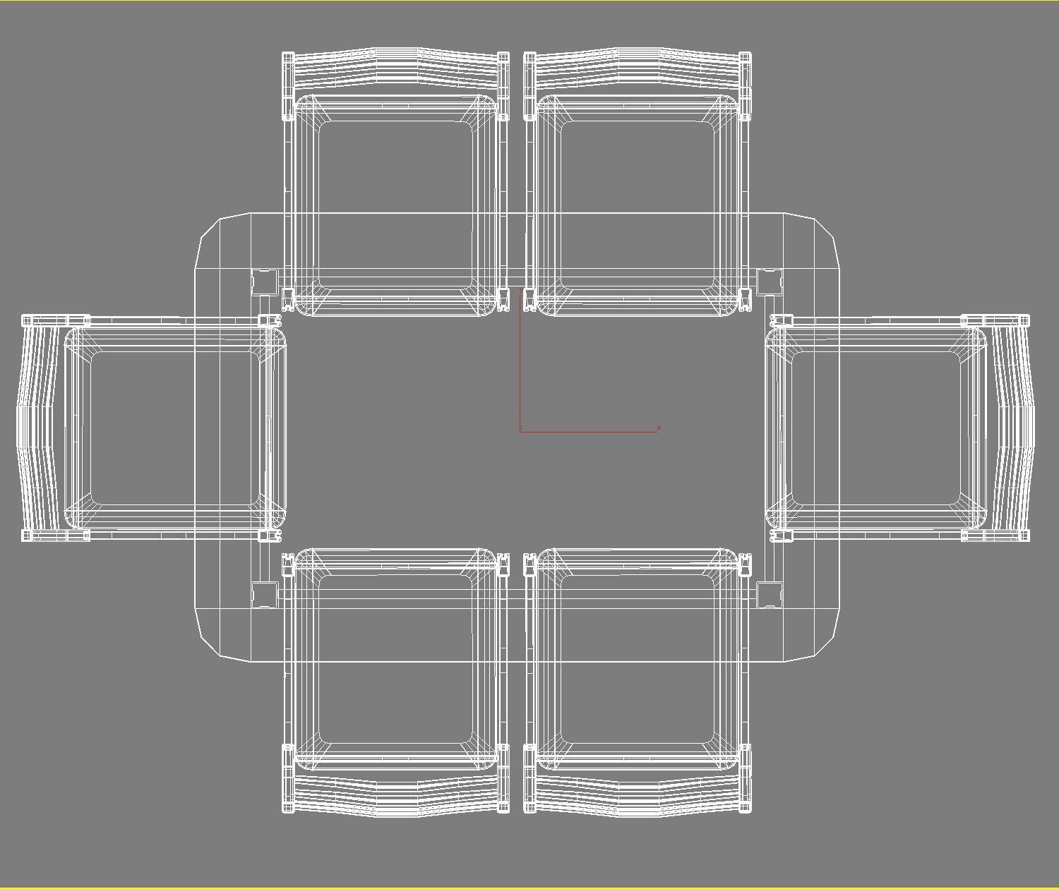 Rectangular table and Chair 3D model_13