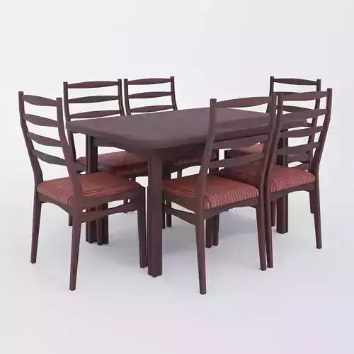 Rectangular table and Chair 3D model