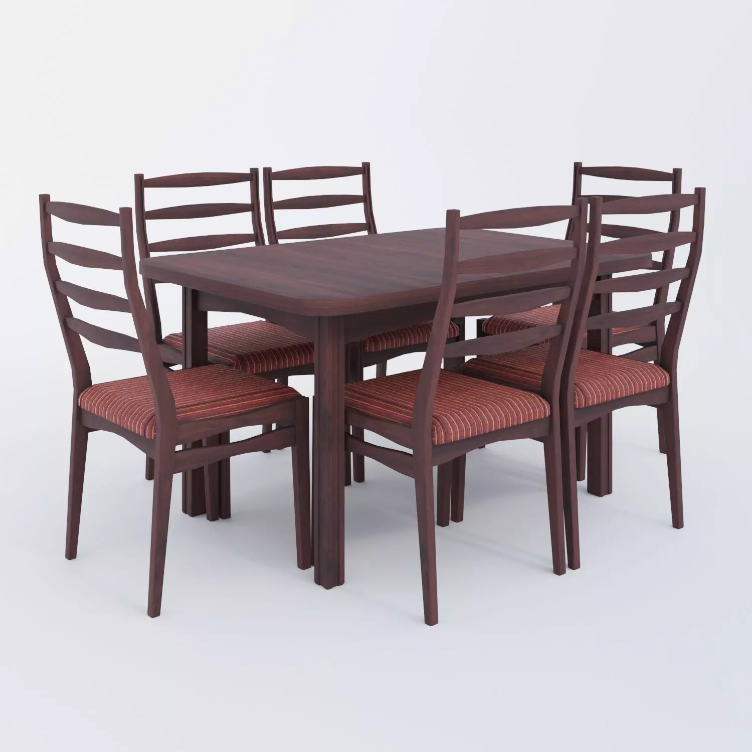 Rectangular table and Chair 3D model_0