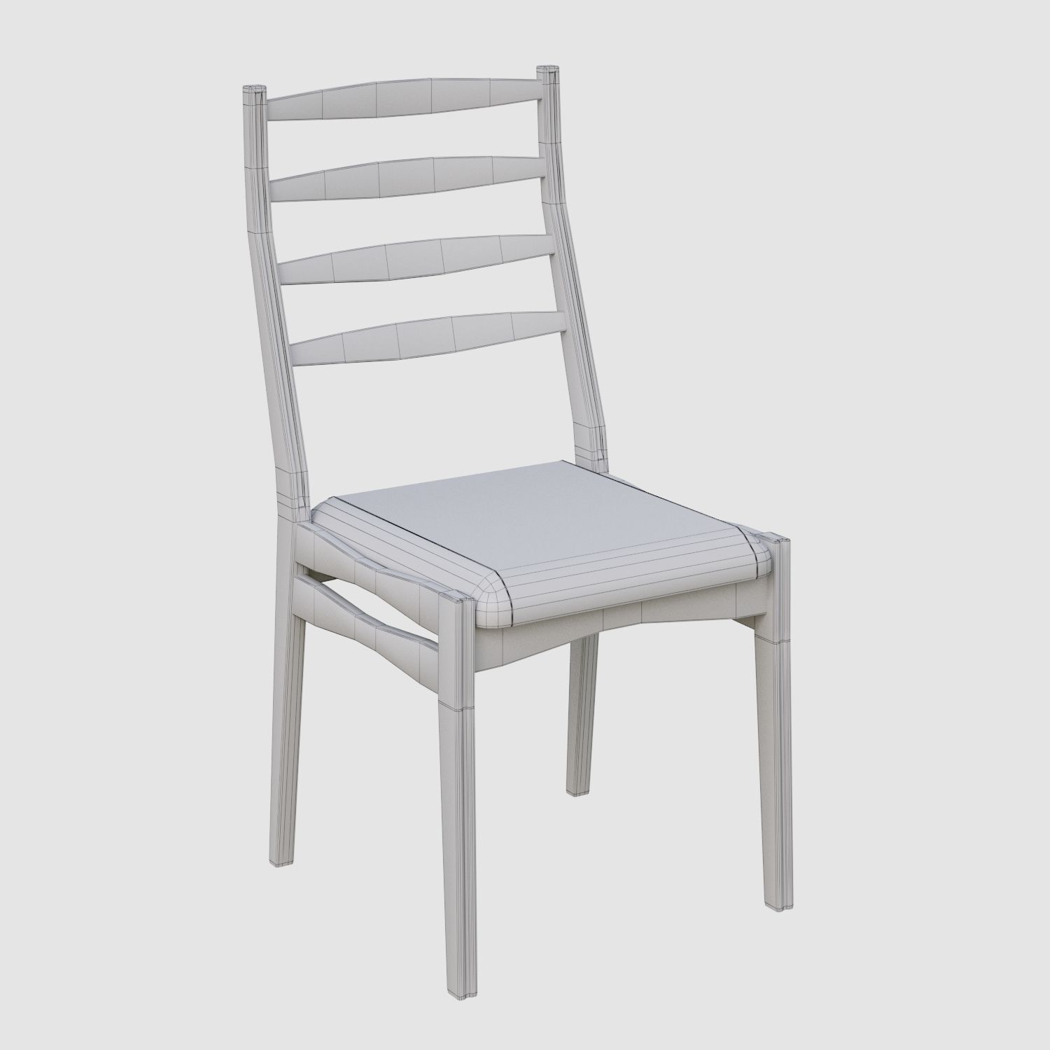 Rectangular table and Chair 3D model_11