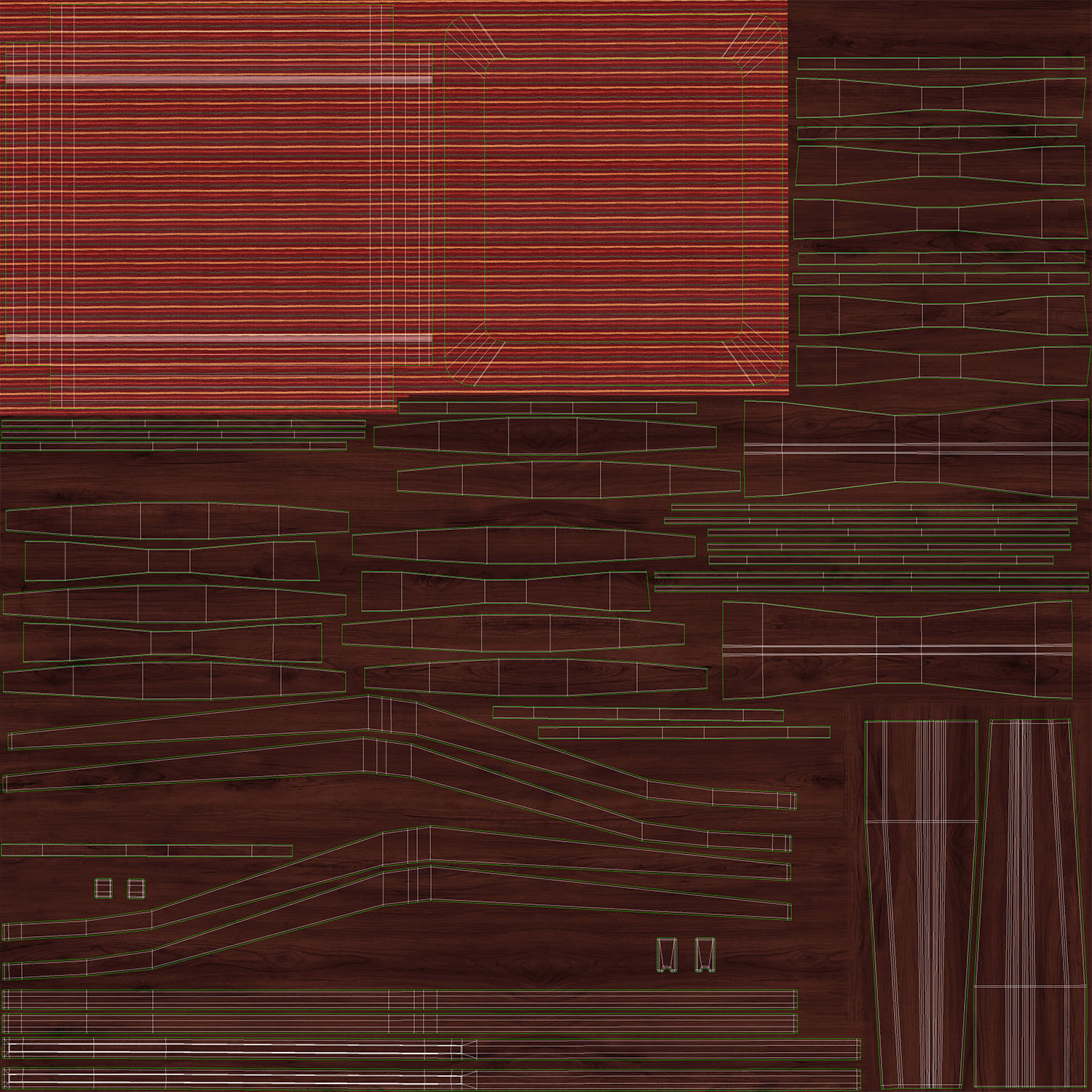 Rectangular table and Chair 3D model_16