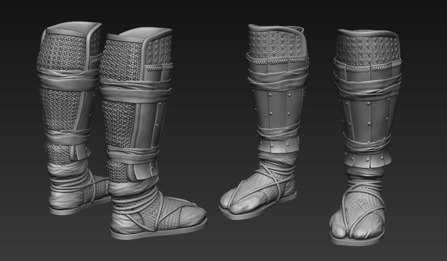 Samurai Boots 3D model_5
