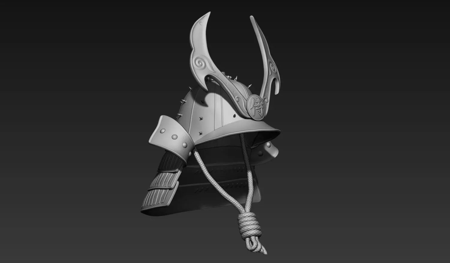 Samurai Helmet 3D model_0