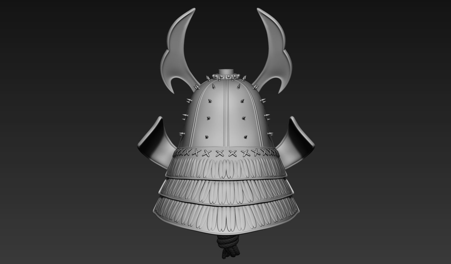 Samurai Helmet 3D model_3