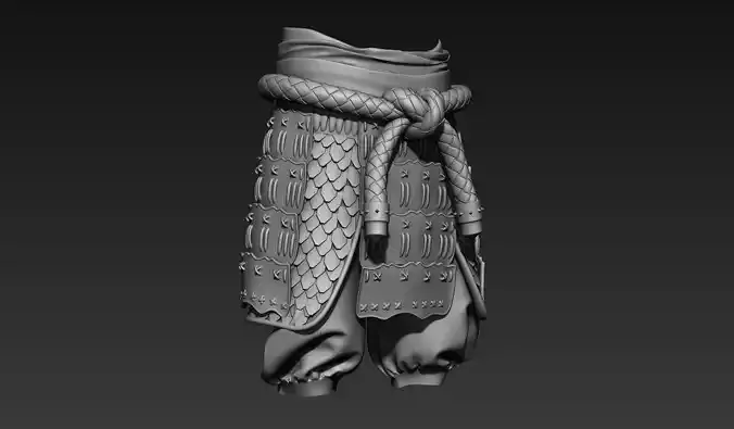 Samurai Leg Armor 3D model
