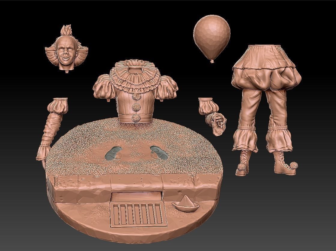 IT PennyWise The Clown Fan Art Printable Model 3D print model_3