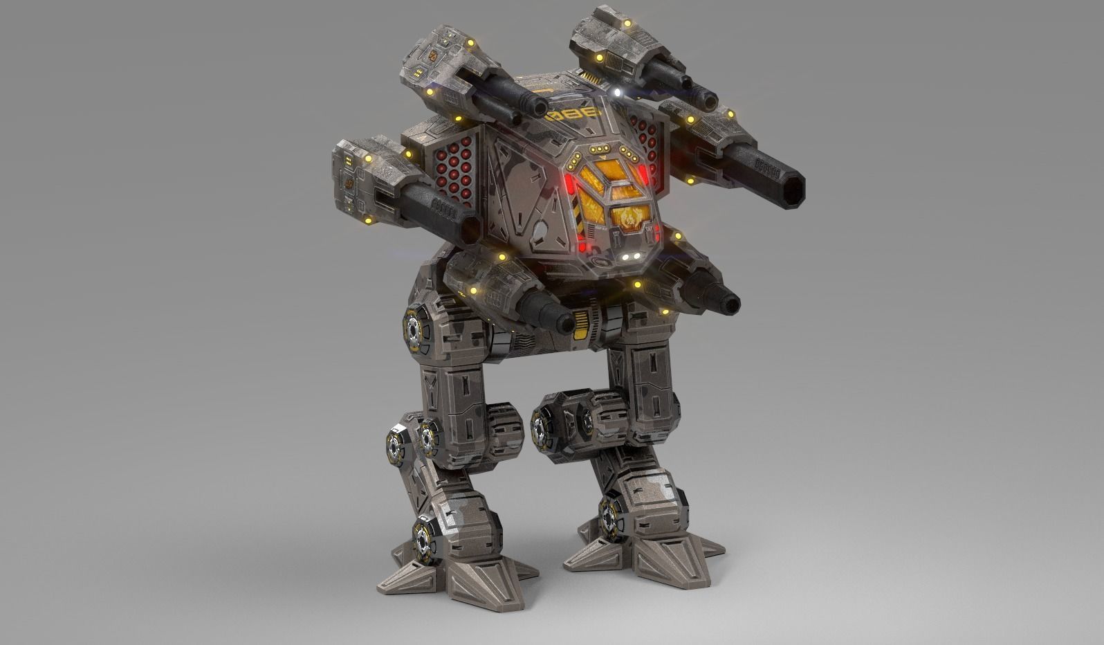 Anubis BattleMech Low-poly 3D model_13