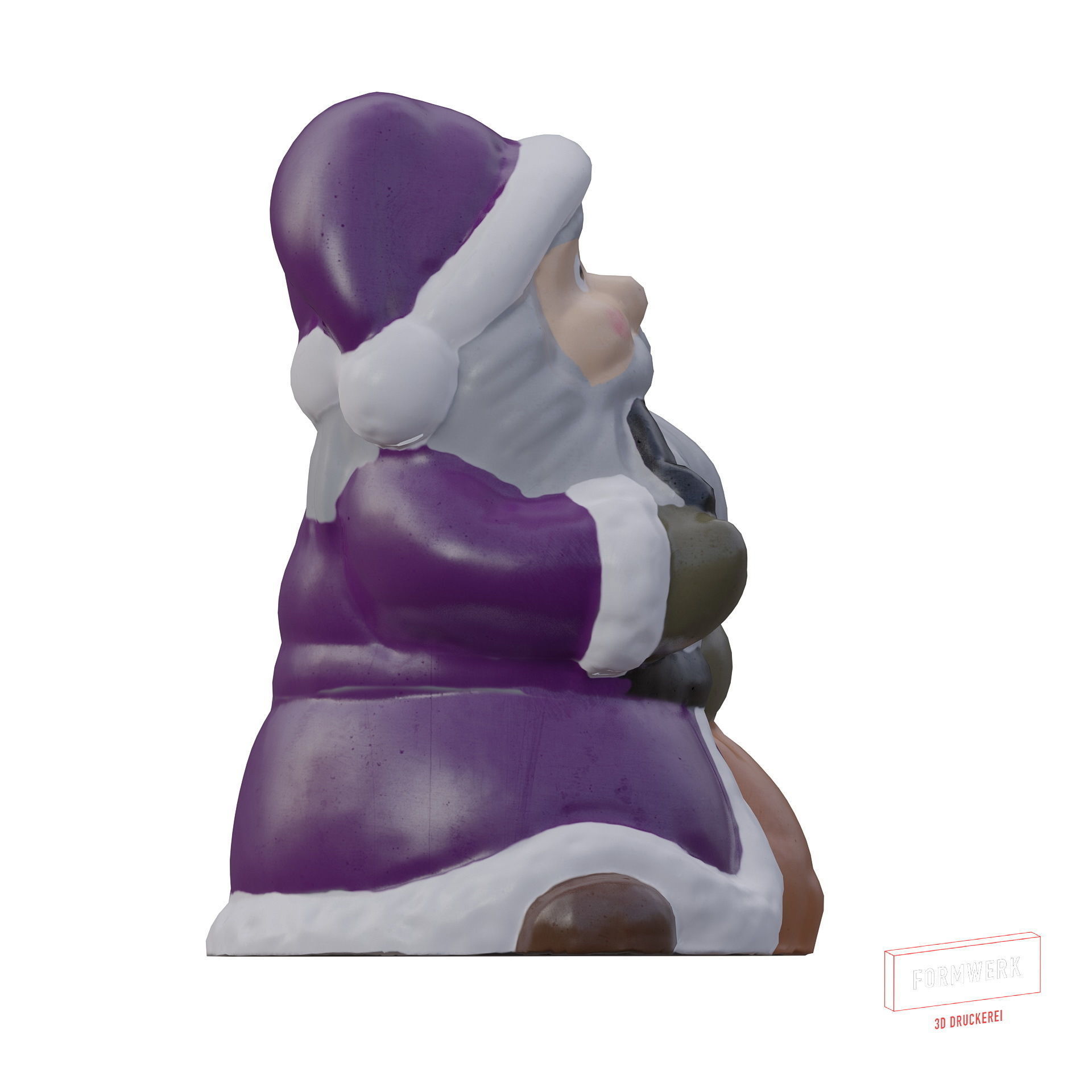 Multicolor Pack of cute Santa claus   LowPoly 3D model_10