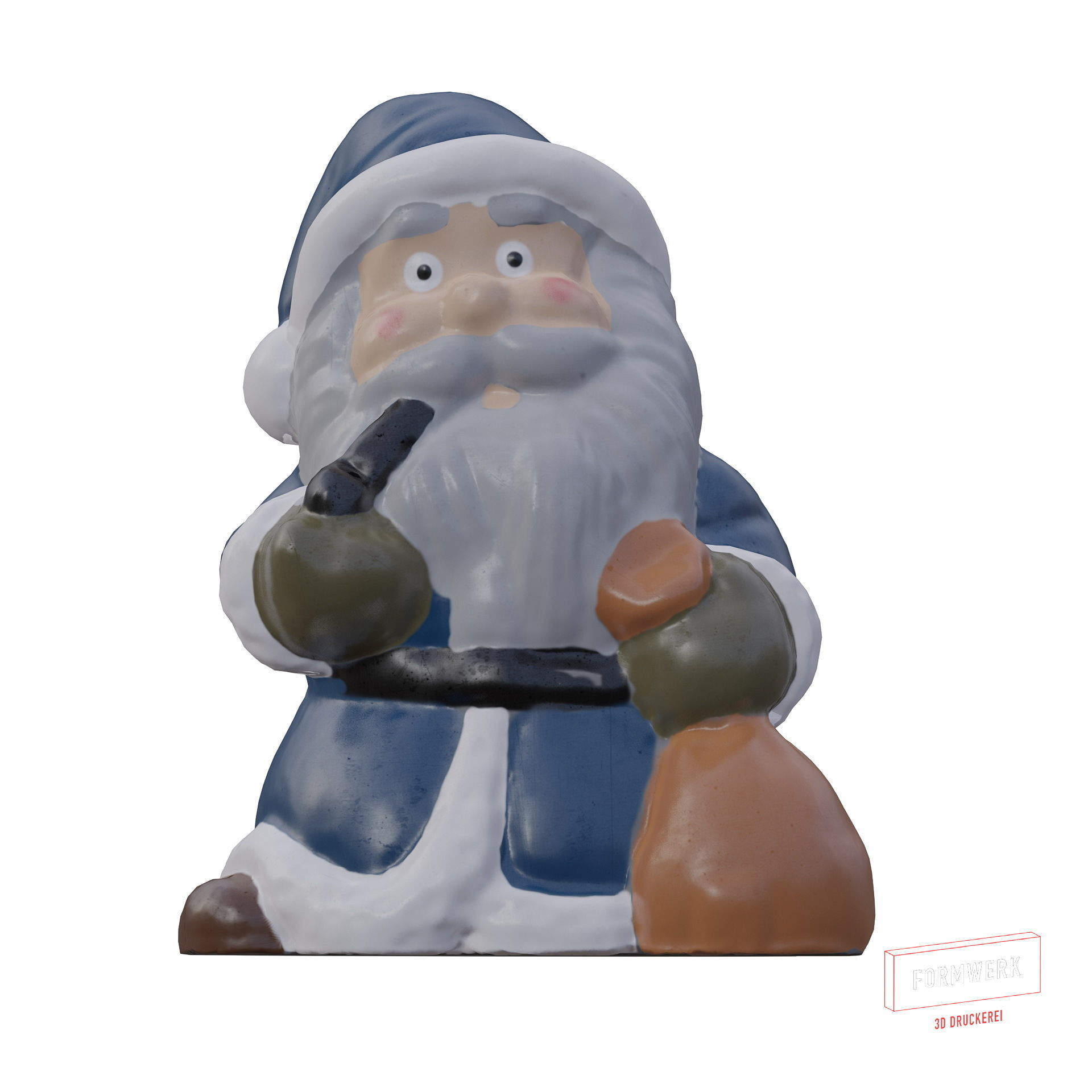 Multicolor Pack of cute Santa claus   LowPoly 3D model_4