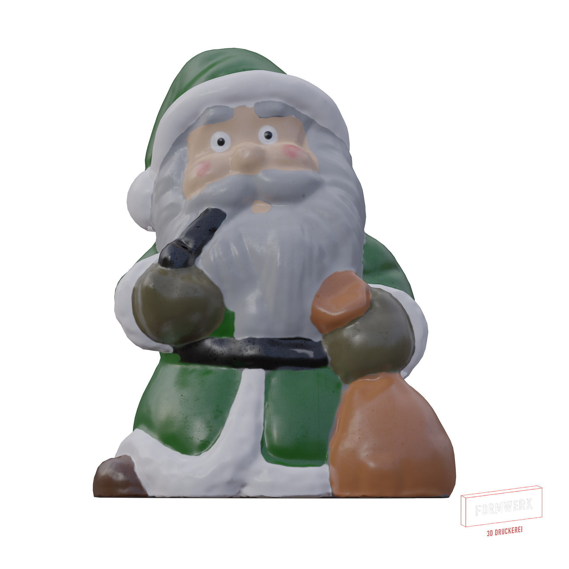Multicolor Pack of cute Santa claus   LowPoly 3D model_6