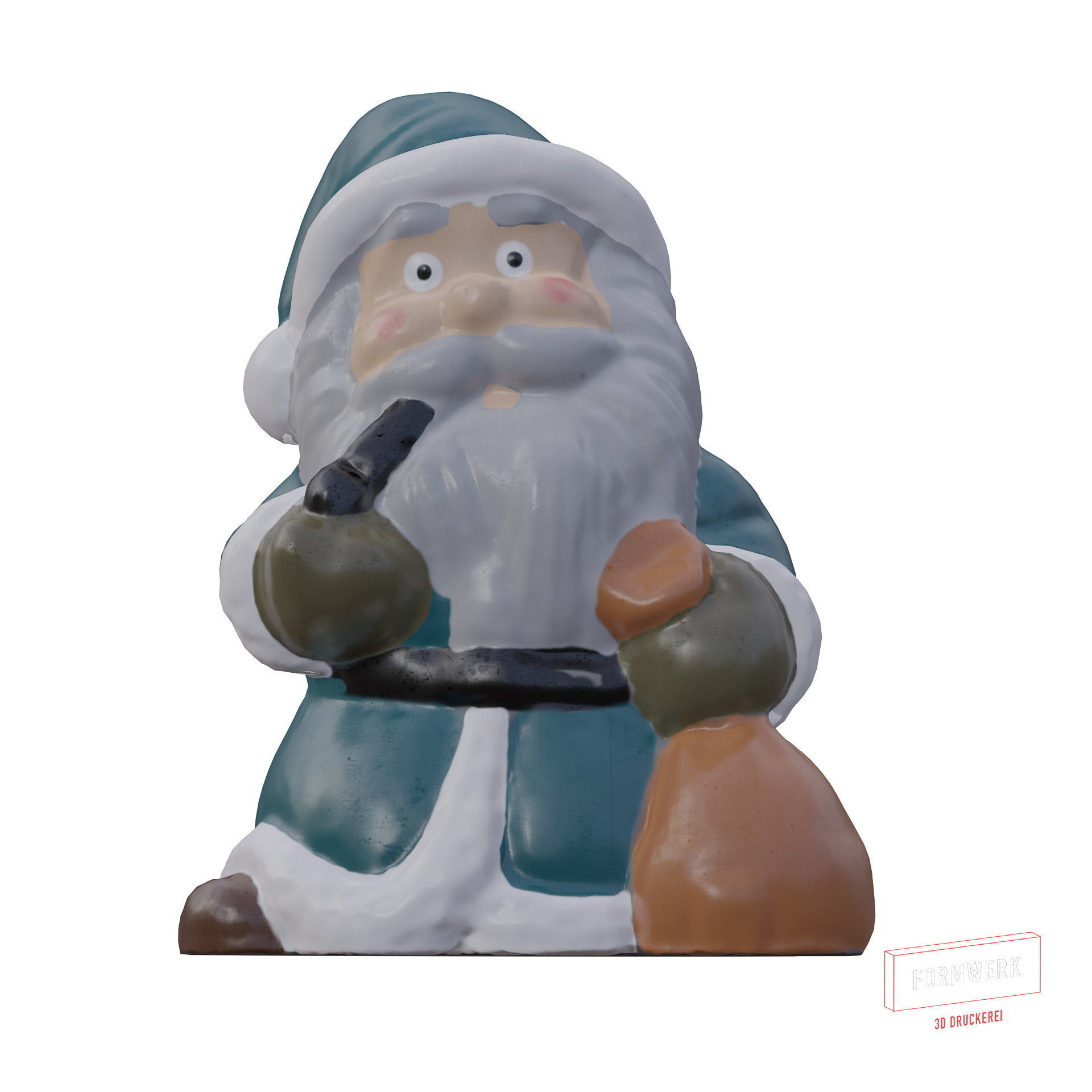 Multicolor Pack of cute Santa claus   LowPoly 3D model_5