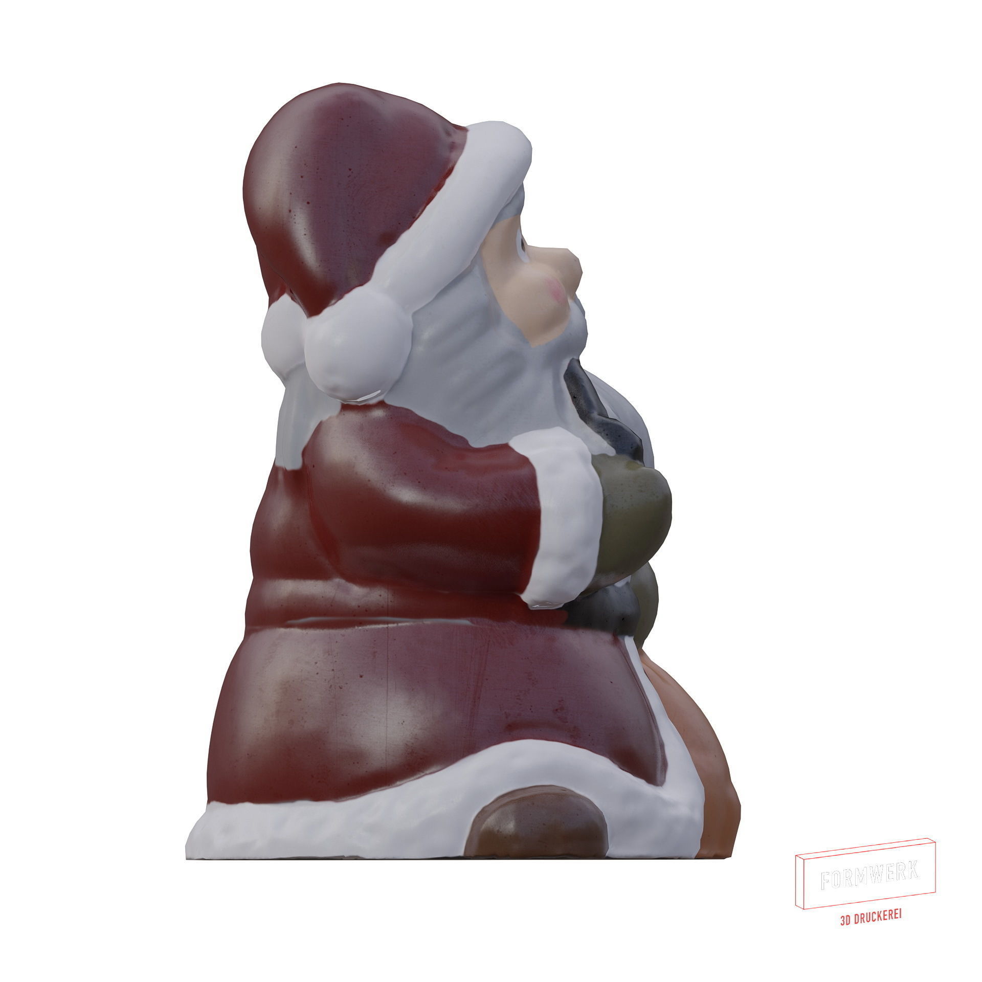 Multicolor Pack of cute Santa claus   LowPoly 3D model_7