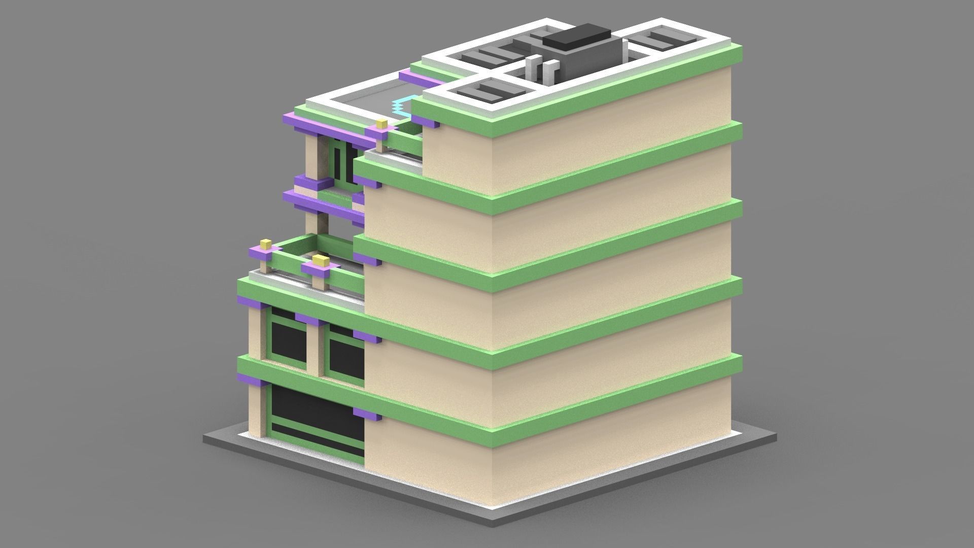 House Voxel - 11 Low-poly 3D model_1