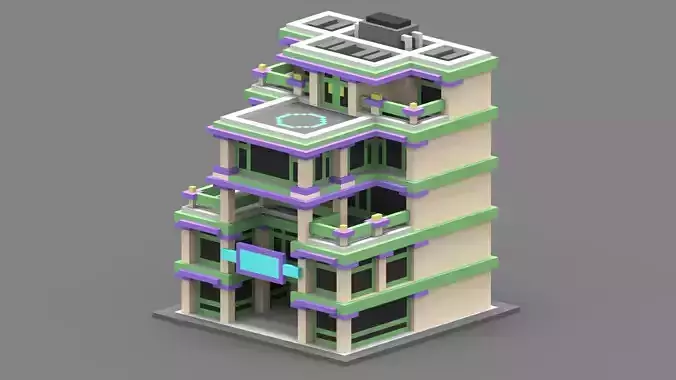 House Voxel - 11 Low-poly 3D model House Voxel - 11 Low-poly 3D model