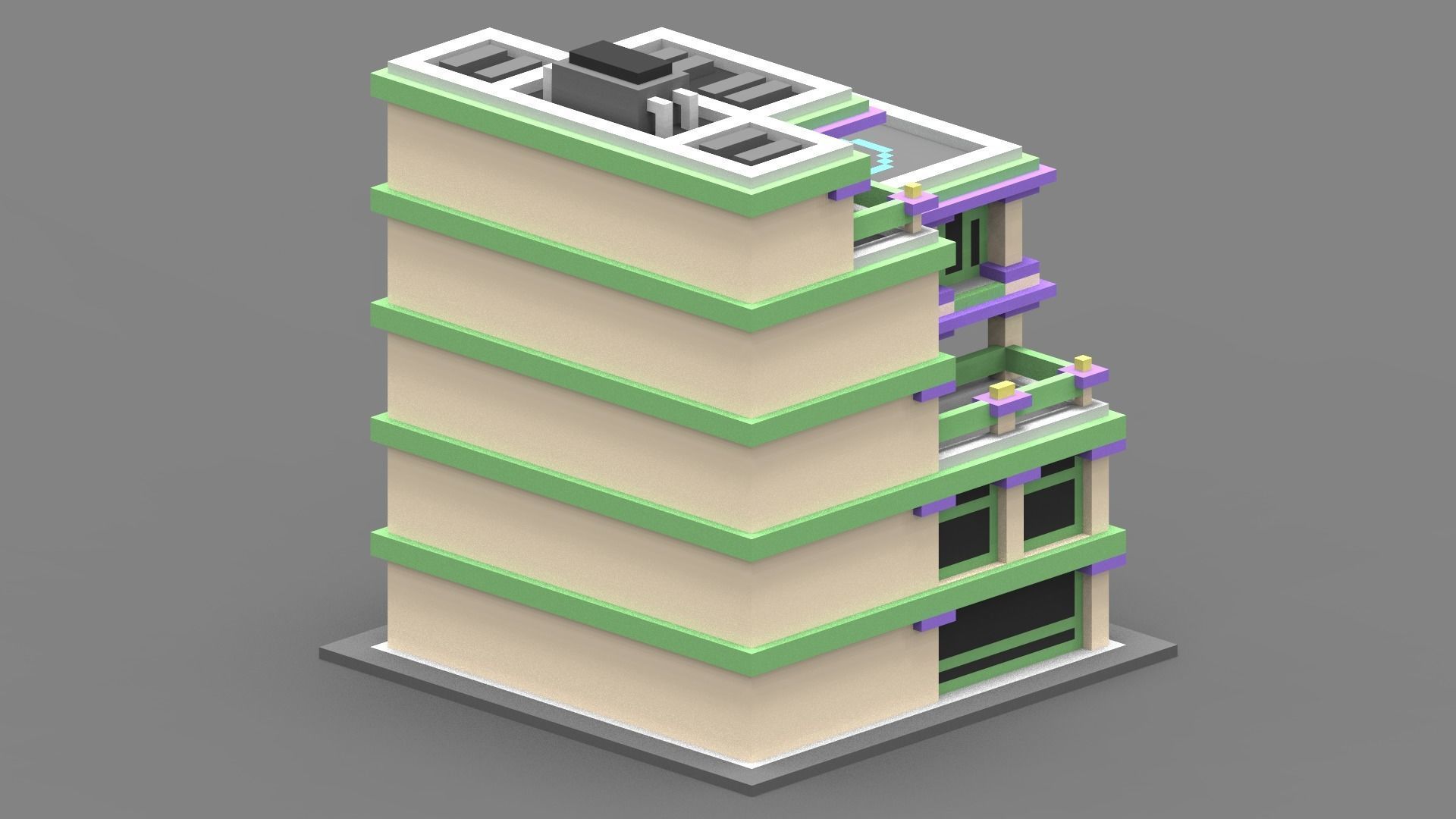 House Voxel - 11 Low-poly 3D model_2