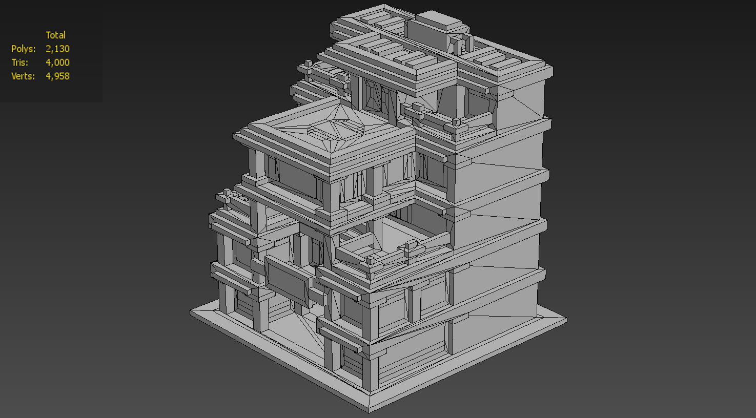 House Voxel - 11 Low-poly 3D model_4