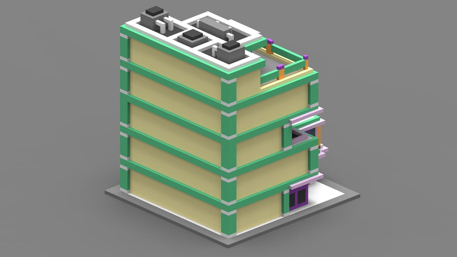House Voxel - 12 Low-poly 3D model_2