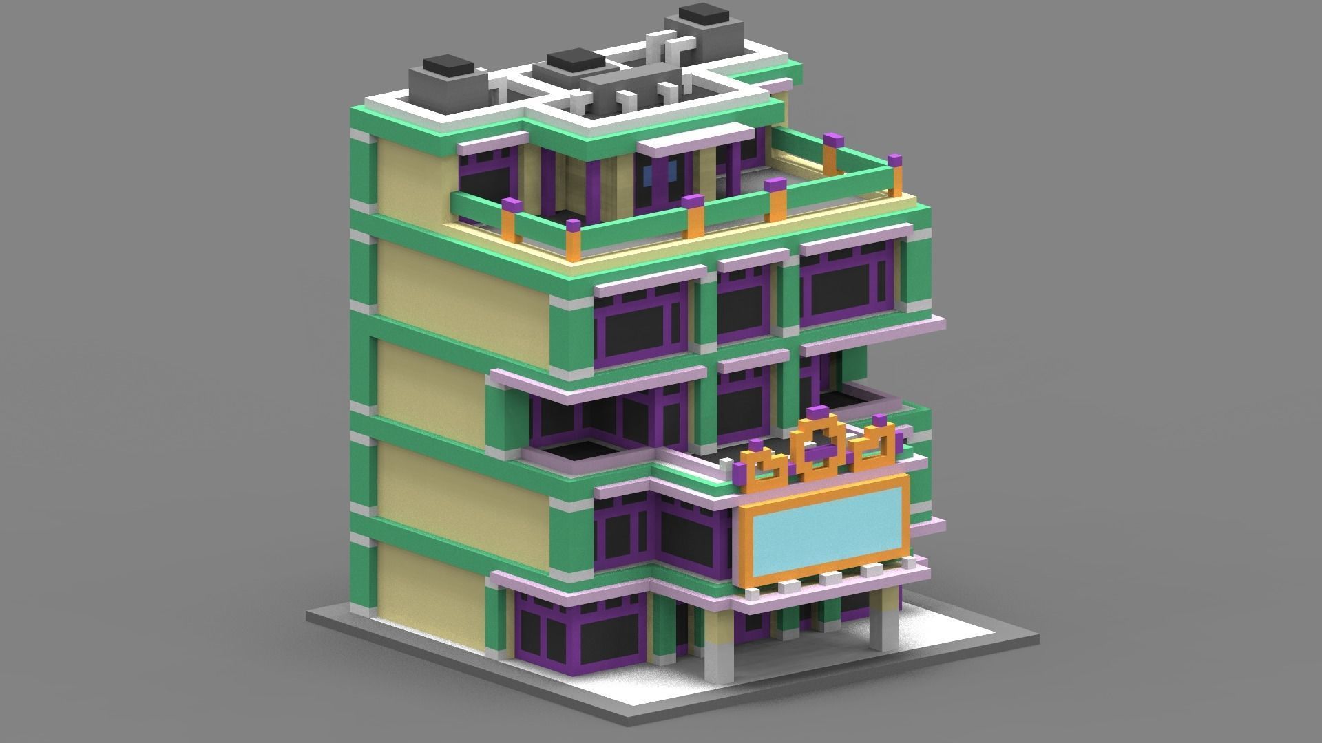 House Voxel - 12 Low-poly 3D model_3