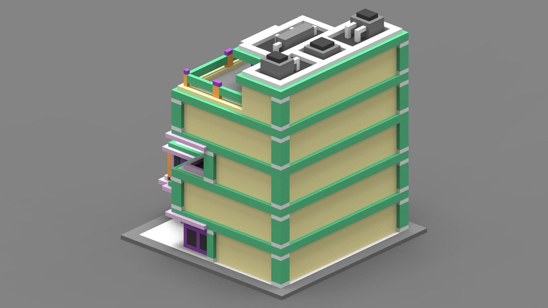 House Voxel - 12 Low-poly 3D model_1