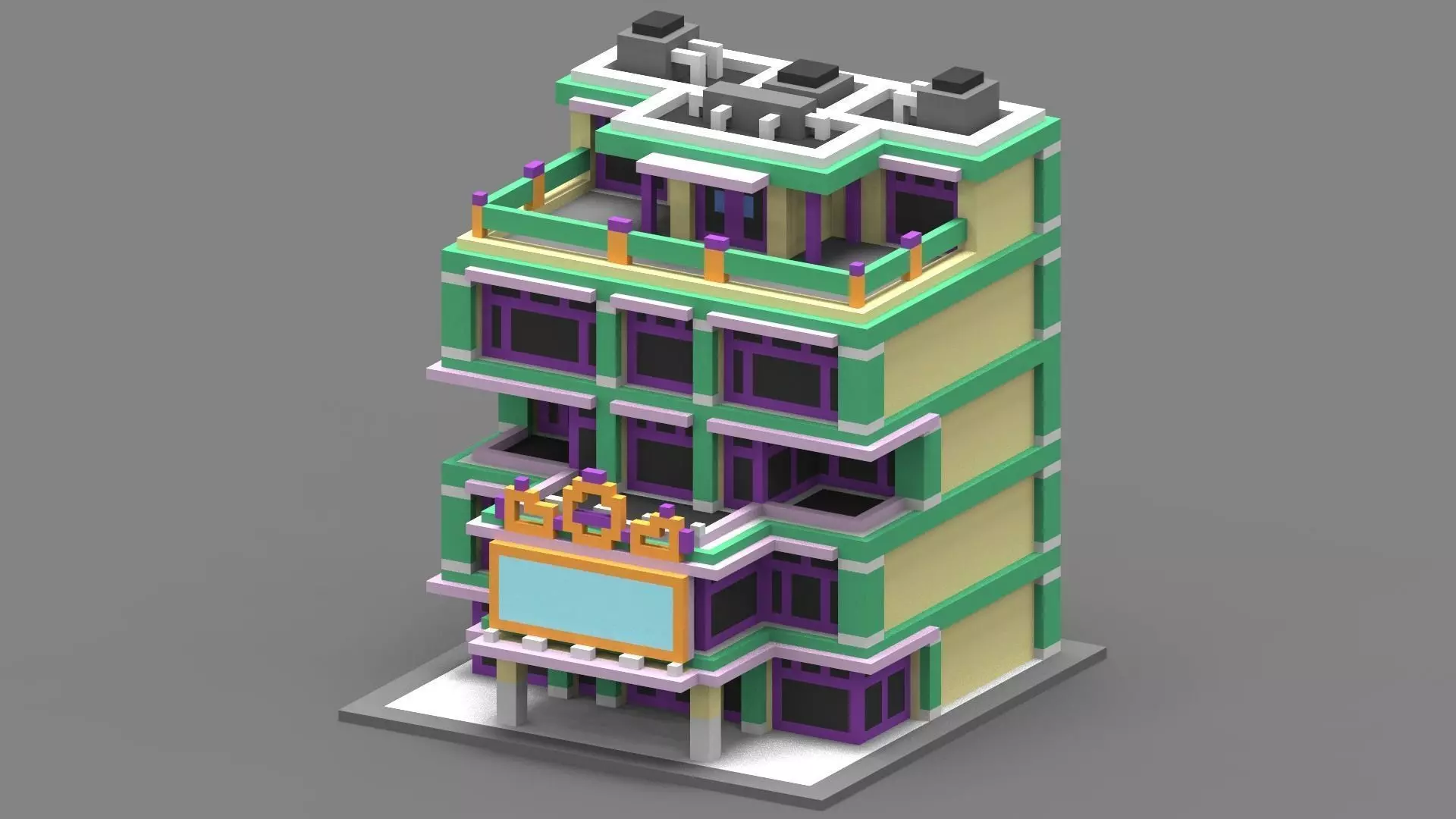 House Voxel - 12 Low-poly 3D model_0
