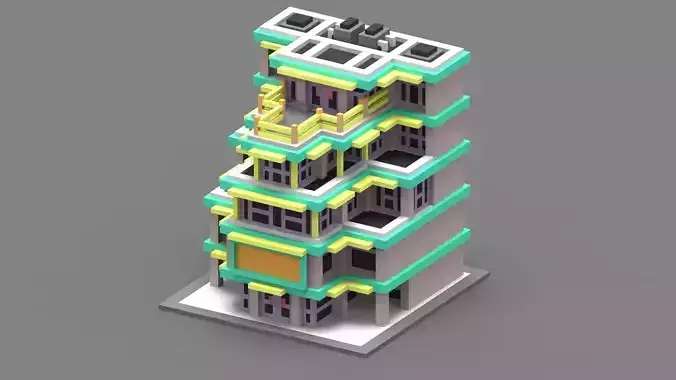 House Voxel - 13 Low-poly 3D model House Voxel - 13 Low-poly 3D model