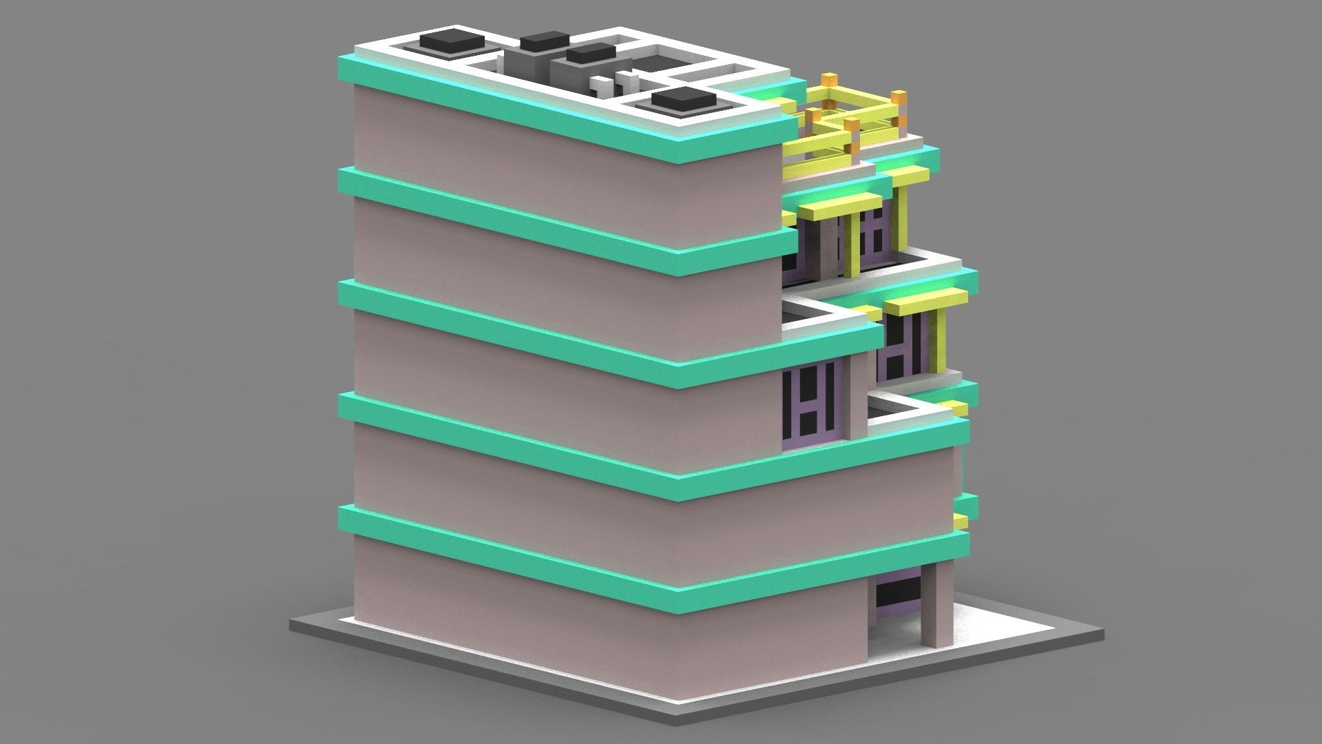 House Voxel - 13 Low-poly 3D model_2