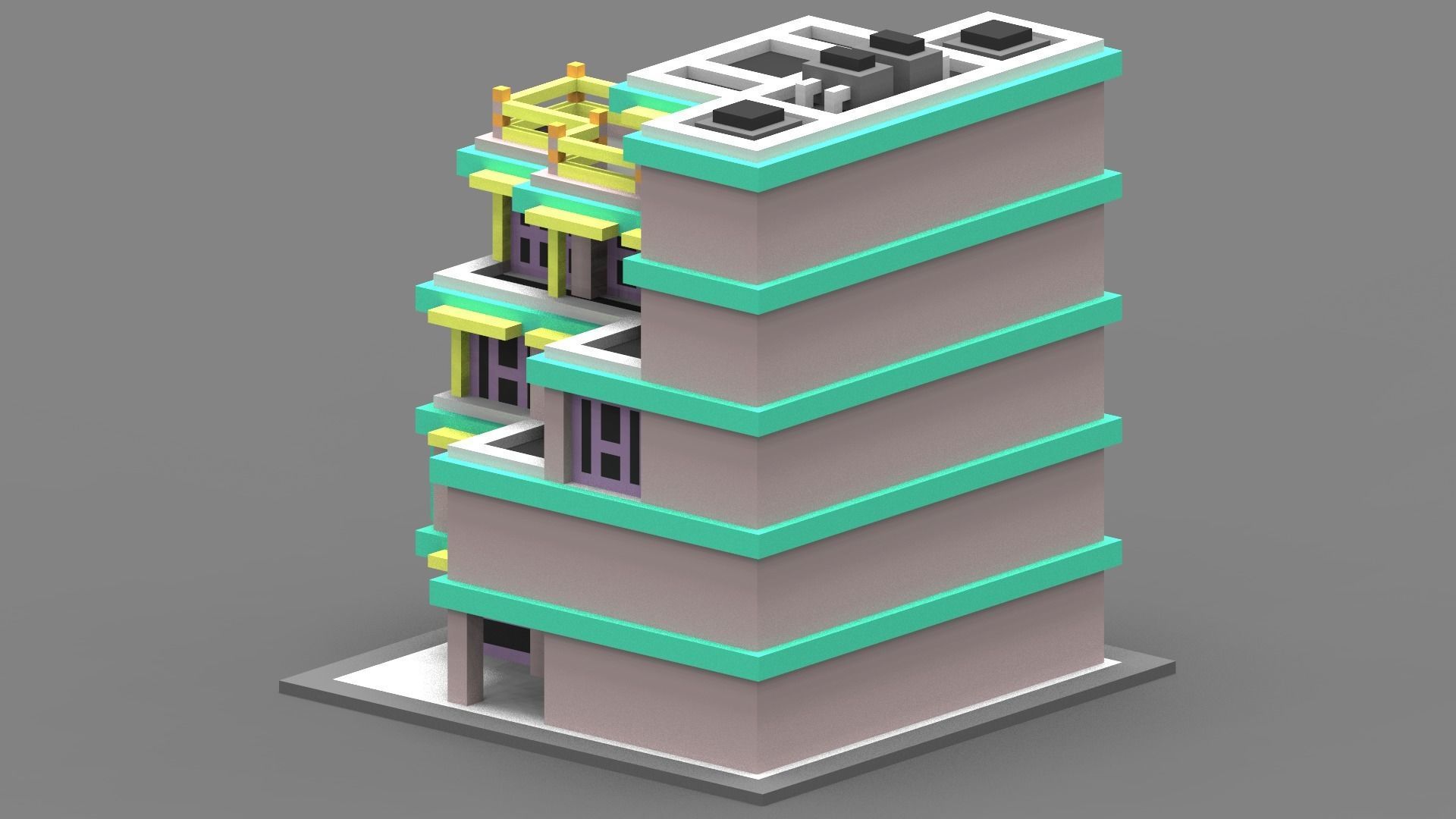 House Voxel - 13 Low-poly 3D model_1