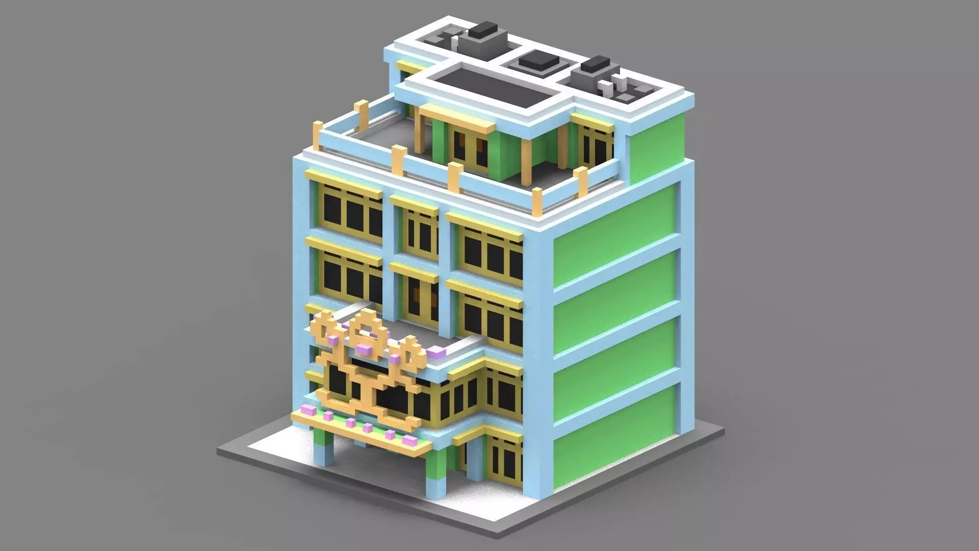 House Voxel - 17 Low-poly 3D model_0