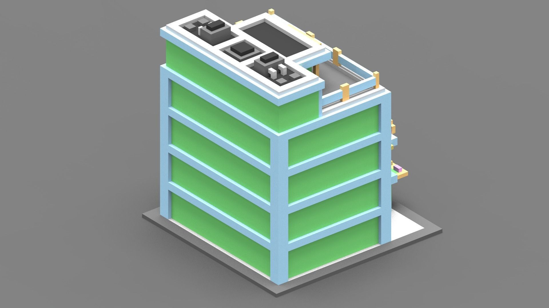 House Voxel - 17 Low-poly 3D model_2