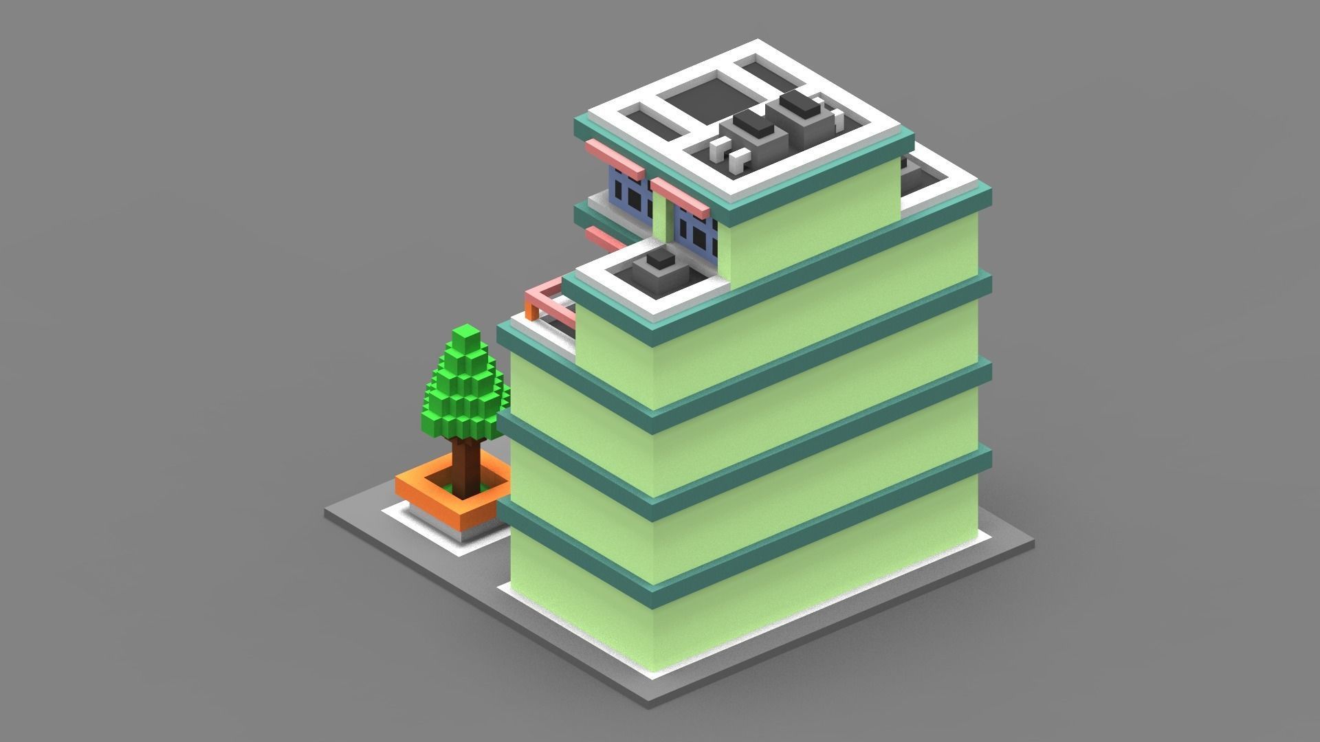 House Voxel - 18 Low-poly 3D model_1