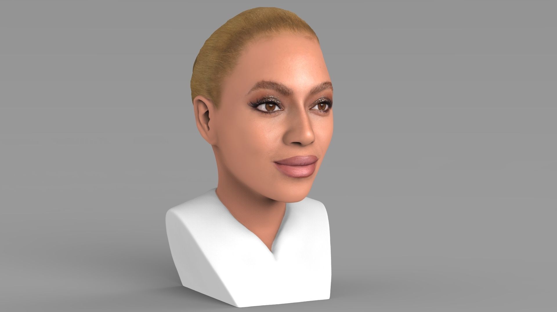 Beyonce Knowles bust ready for full color 3D printing 3D print model_10
