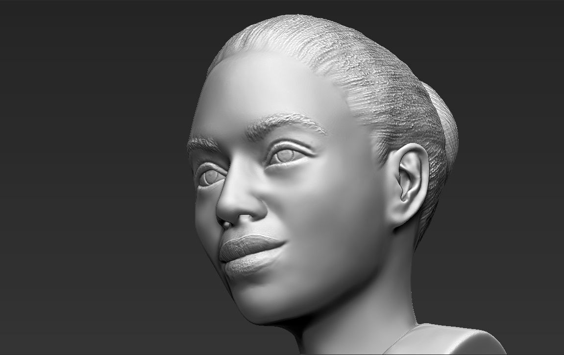 Beyonce Knowles bust ready for full color 3D printing 3D print model_44