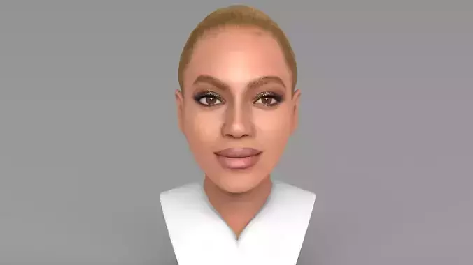 Beyonce Knowles bust ready for full color 3D printing 3D print model