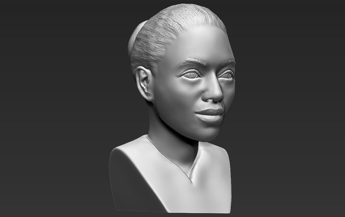 Beyonce Knowles bust ready for full color 3D printing 3D print model_36
