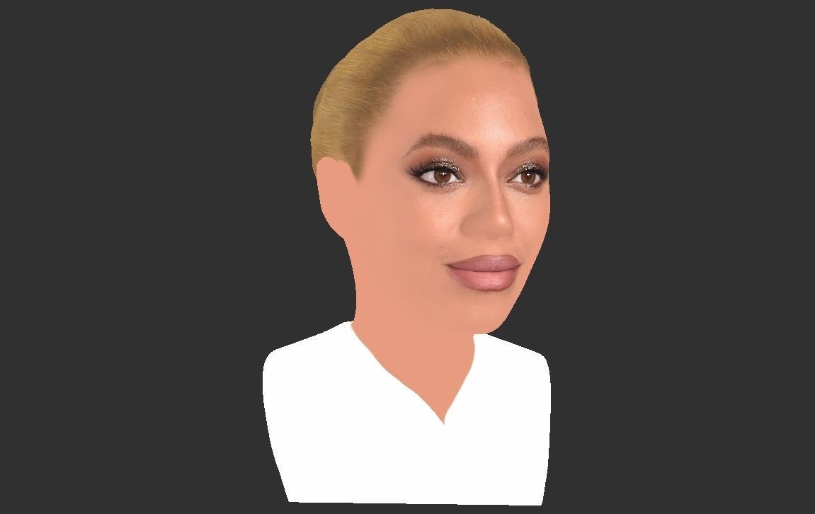 Beyonce Knowles bust ready for full color 3D printing 3D print model_22