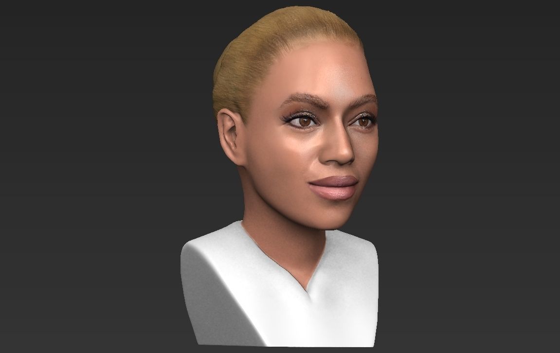 Beyonce Knowles bust ready for full color 3D printing 3D print model_19