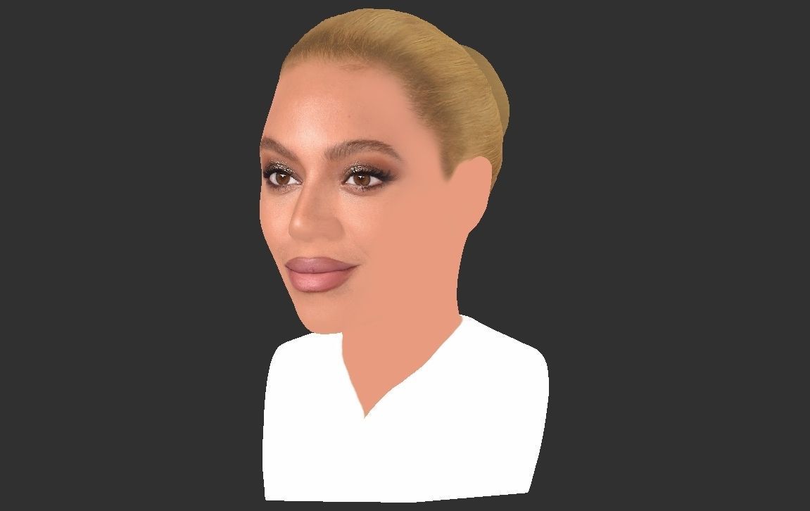 Beyonce Knowles bust ready for full color 3D printing 3D print model_23