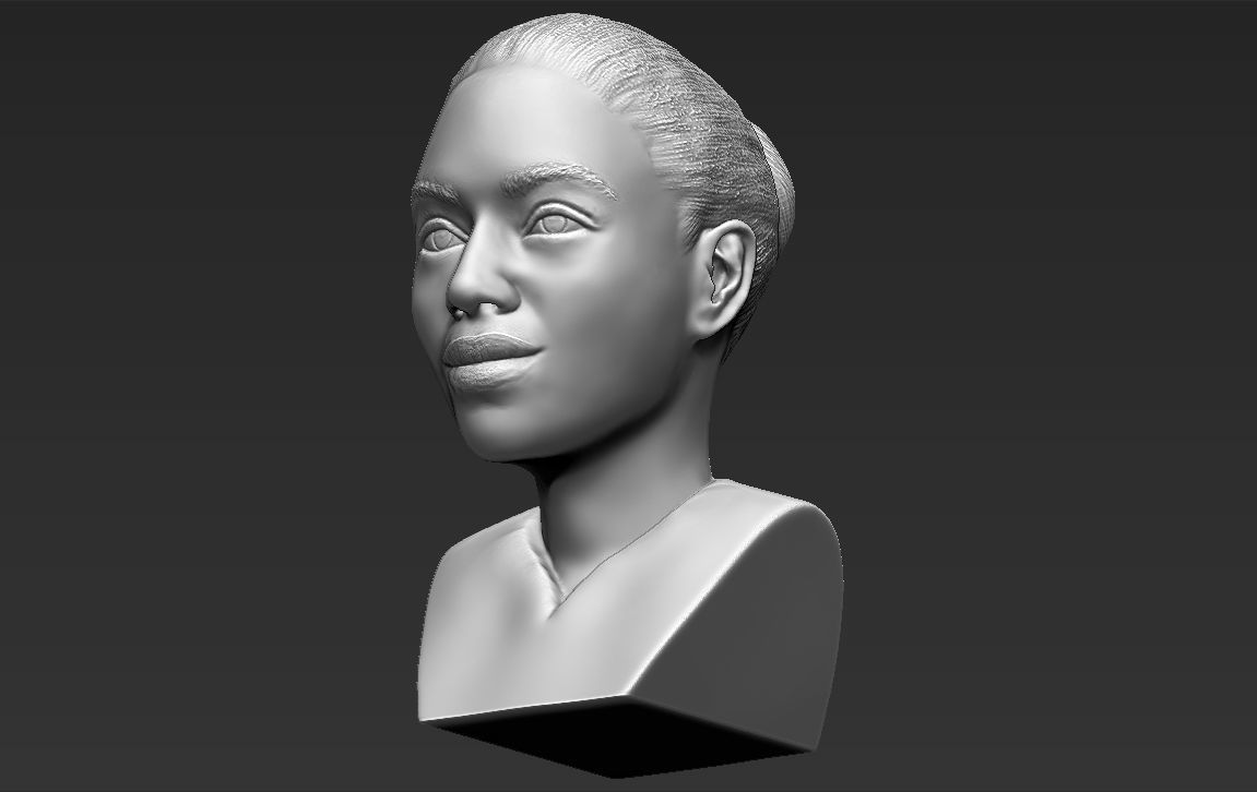 Beyonce Knowles bust ready for full color 3D printing 3D print model_40