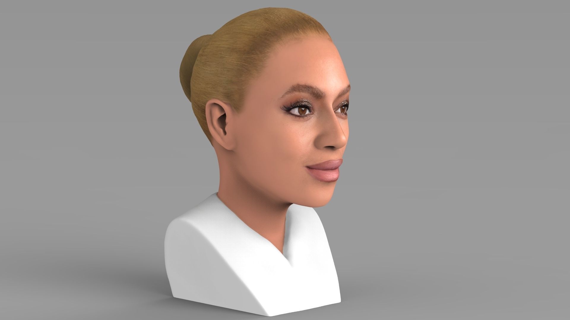 Beyonce Knowles bust ready for full color 3D printing 3D print model_9