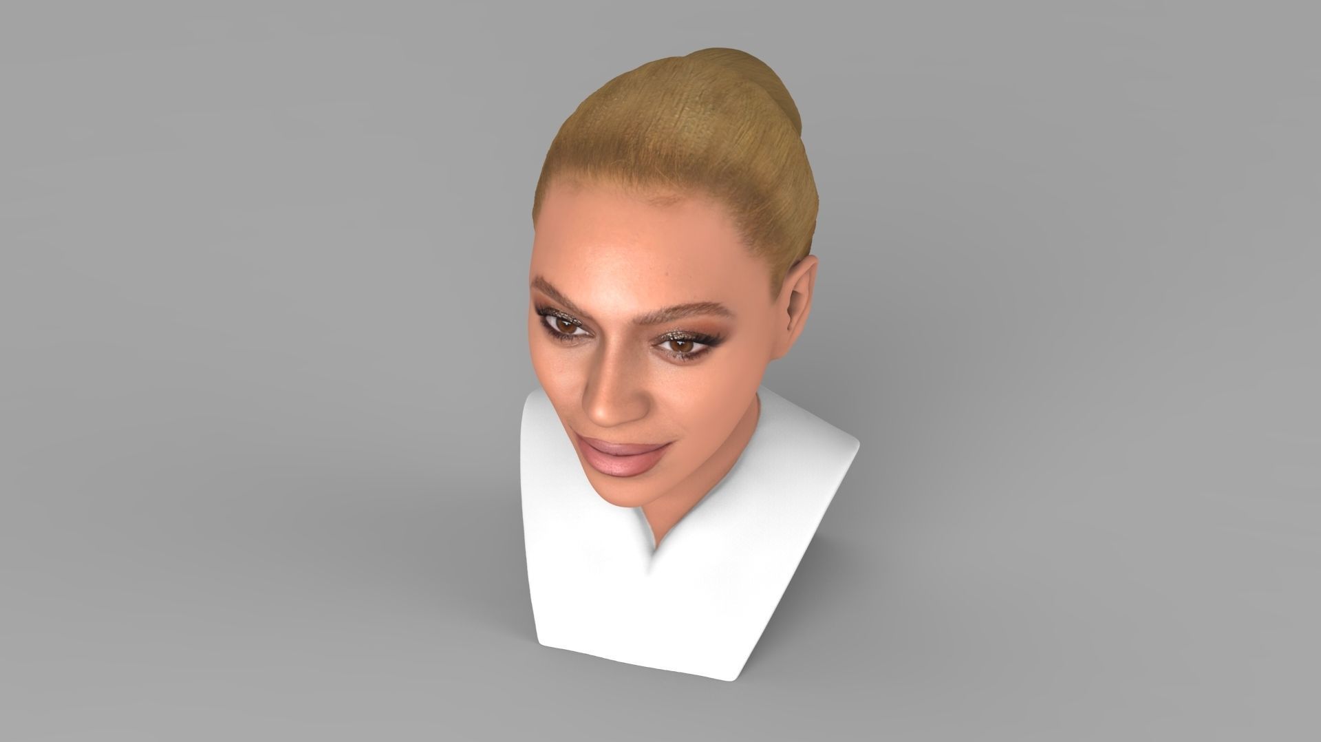 Beyonce Knowles bust ready for full color 3D printing 3D print model_12