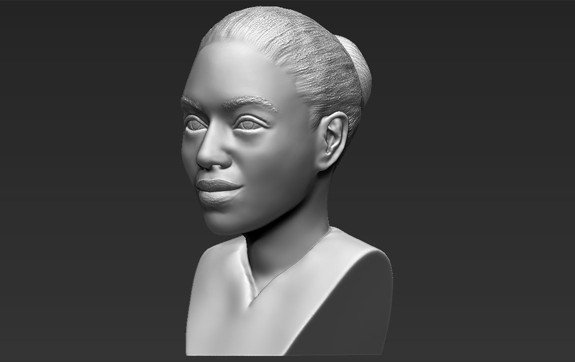 Beyonce Knowles bust ready for full color 3D printing 3D print model_26