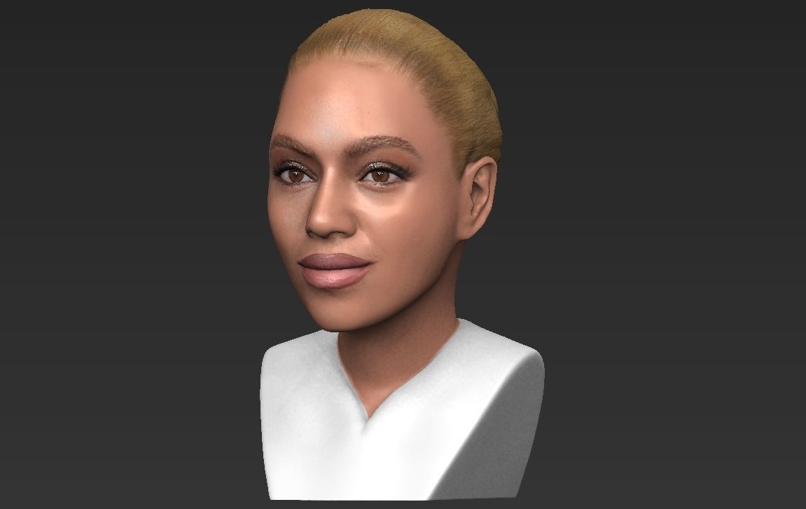 Beyonce Knowles bust ready for full color 3D printing 3D print model_20