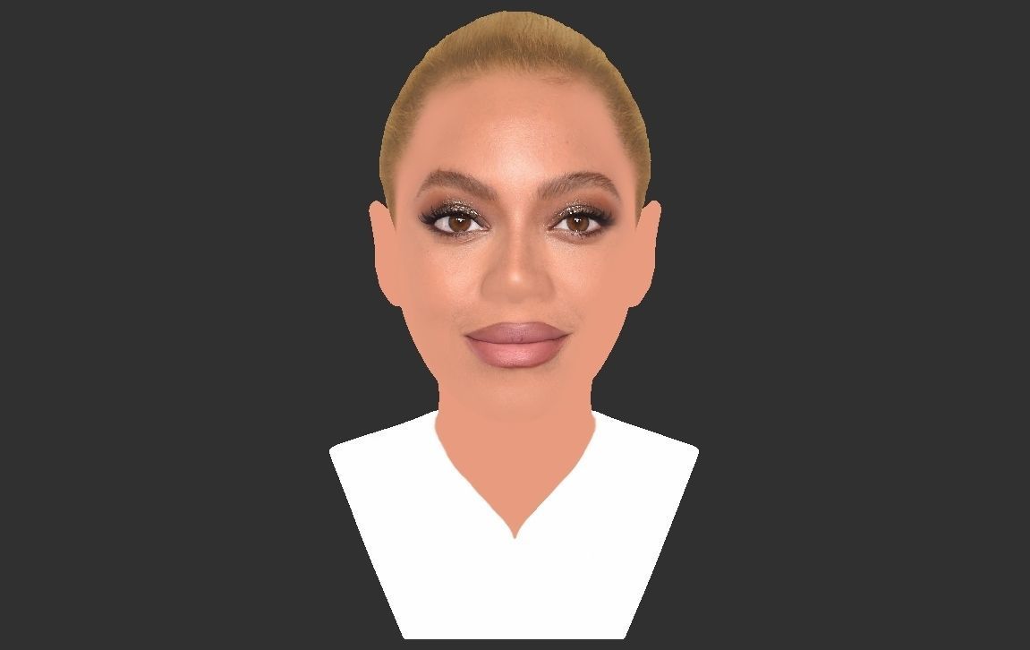 Beyonce Knowles bust ready for full color 3D printing 3D print model_21