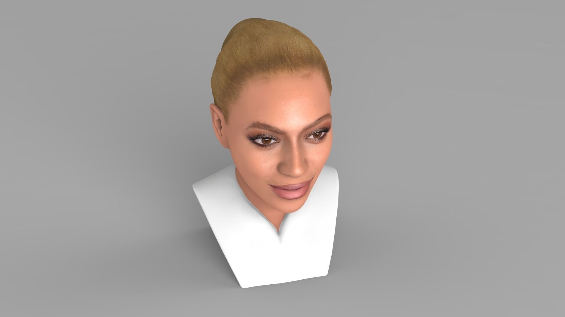 Beyonce Knowles bust ready for full color 3D printing 3D print model_11