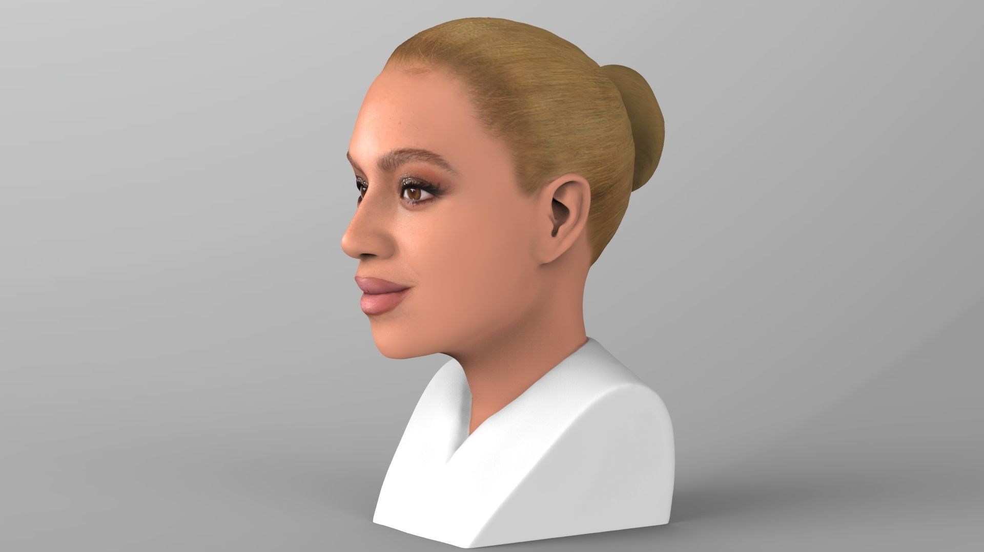 Beyonce Knowles bust ready for full color 3D printing 3D print model_3