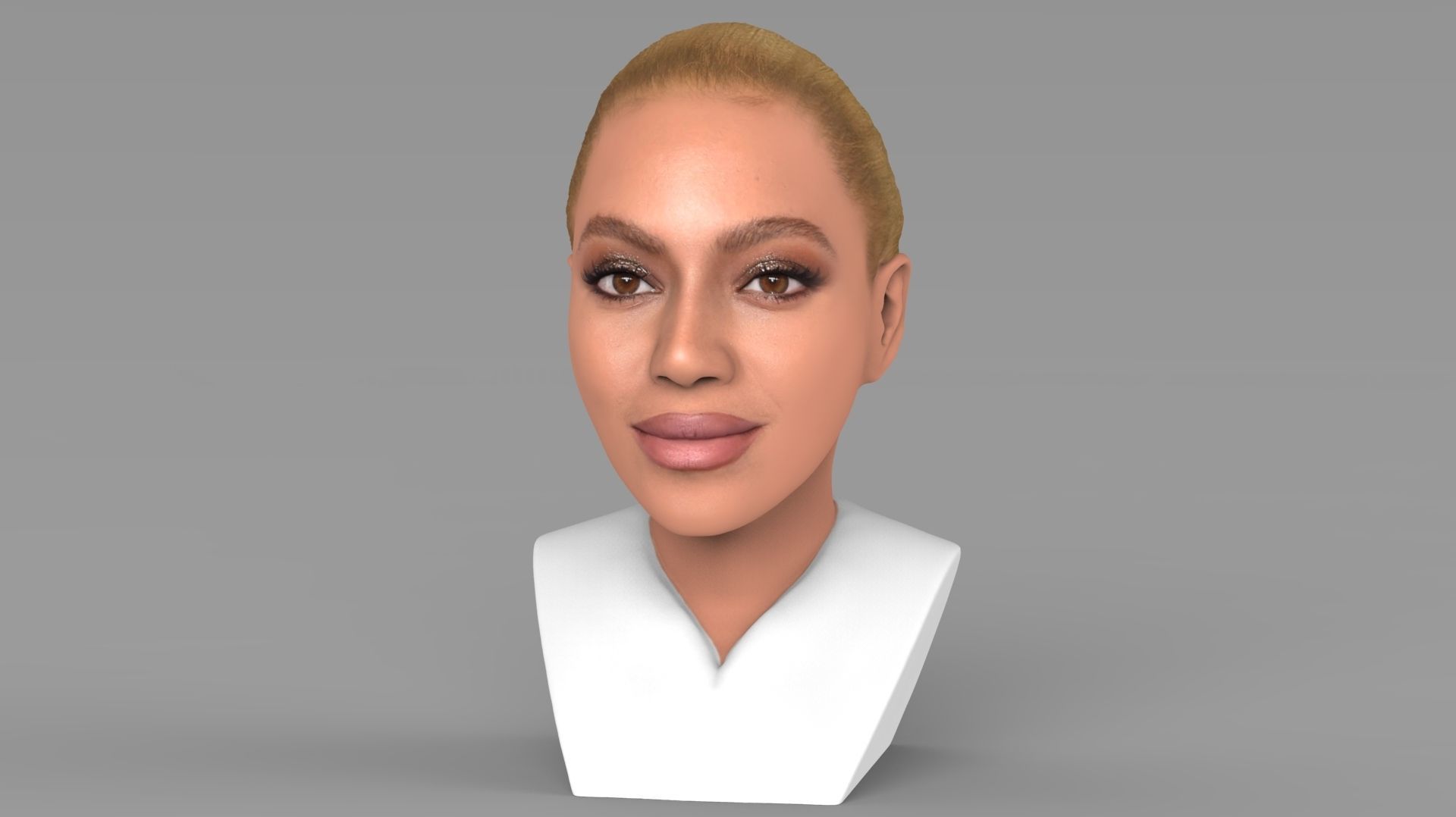 Beyonce Knowles bust ready for full color 3D printing 3D print model_1