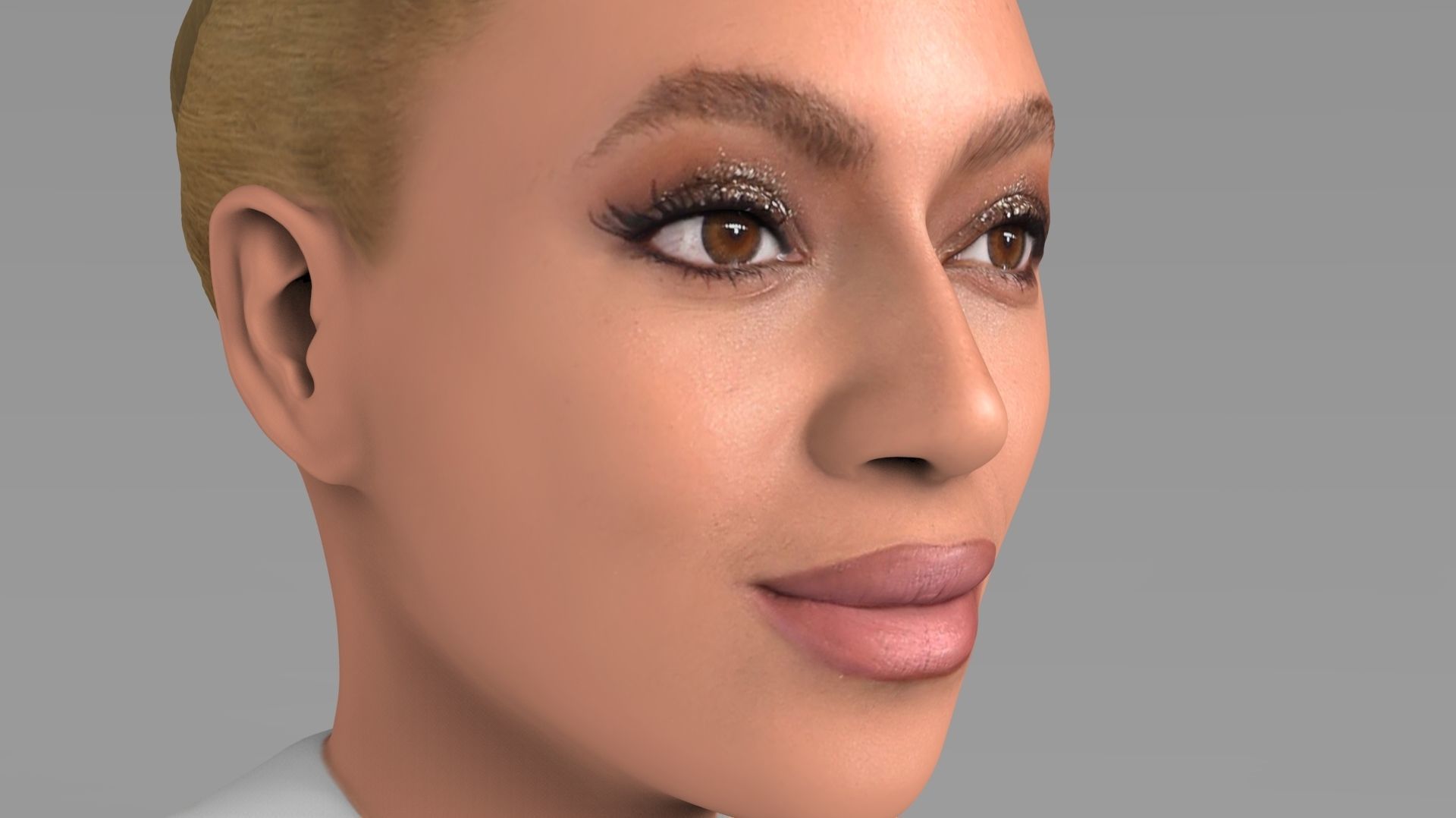 Beyonce Knowles bust ready for full color 3D printing 3D print model_14